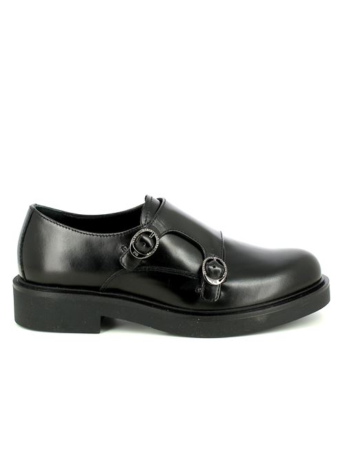 monkstrap da donna in pelle nera con doppia fibbia elegante NERO GIARDINI | I513971D100
